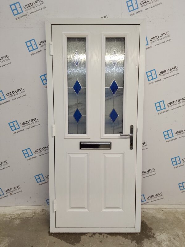 Used Dark Blue Composite Front Door 900mm x 2040mm 0660 - Image 2