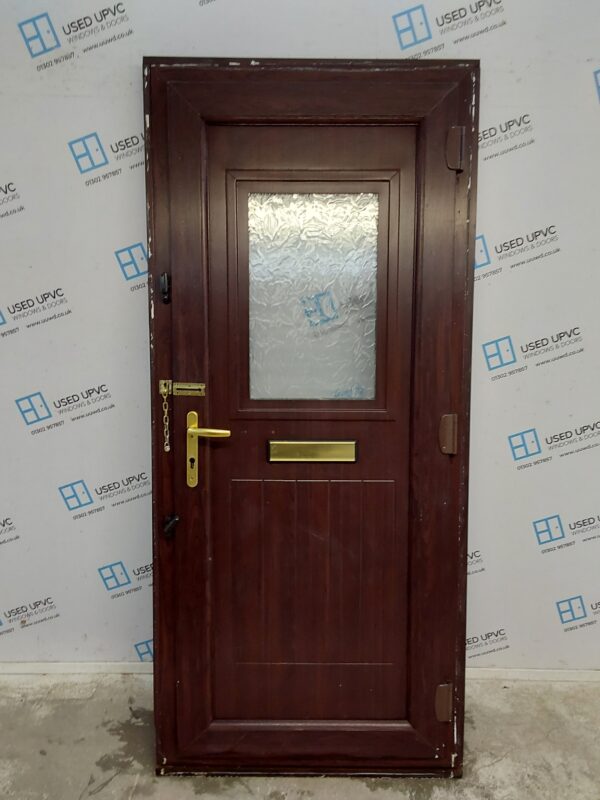 Used Rosewood Upvc Front Door 935mm x 2080mm (Reduce To 895mm x 2060mm) 0063 - Image 2