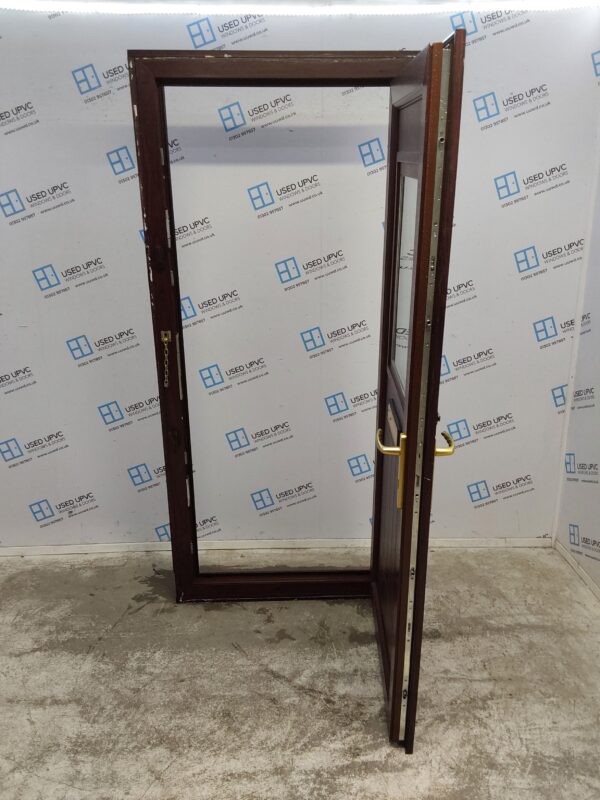 Used Rosewood Upvc Front Door 935mm x 2080mm (Reduce To 895mm x 2060mm) 0063 - Image 3