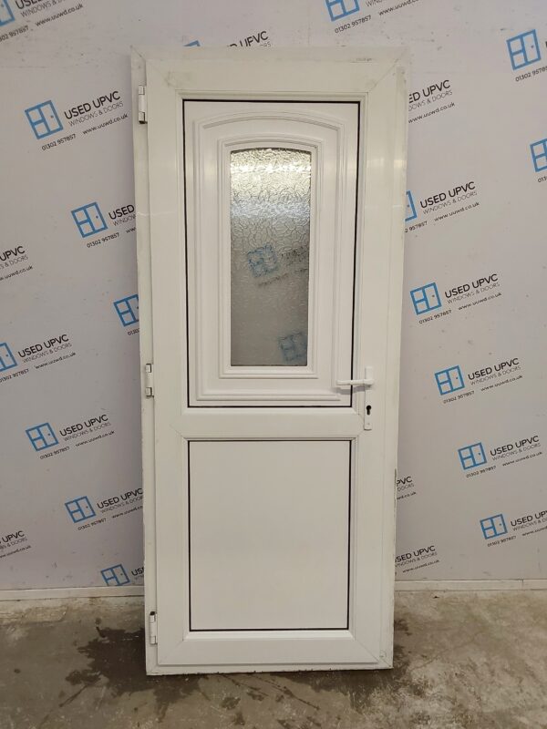 Used White Upvc Back Door 845mm x 2030mm 0054 - Image 2