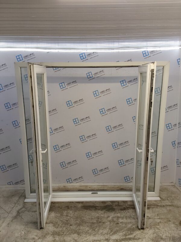 Used White Upvc French Doors And Side Panels 2105mm x 2095mm EA9 - Image 2