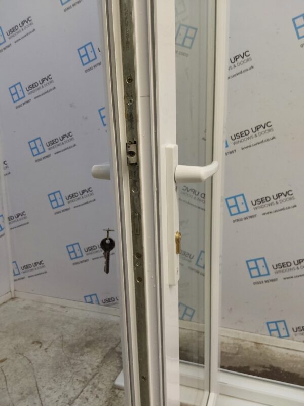 Used White Upvc French Doors And Side Panels 2105mm x 2095mm EA9 - Image 4