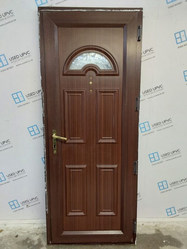 Used Woodgrain Upvc Back Door 820mm x 2045mm 0450 - Image 2