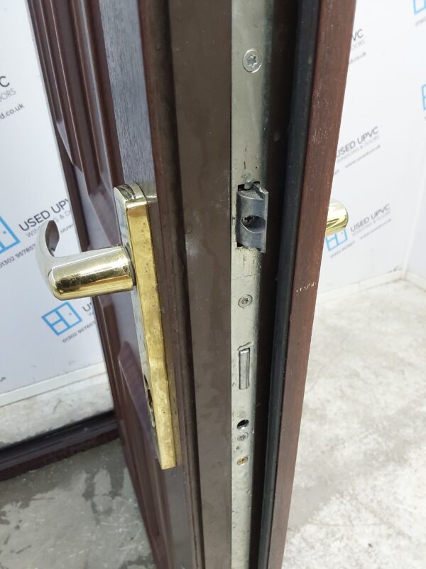Used Woodgrain Upvc Back Door 820mm x 2045mm 0450 - Image 5