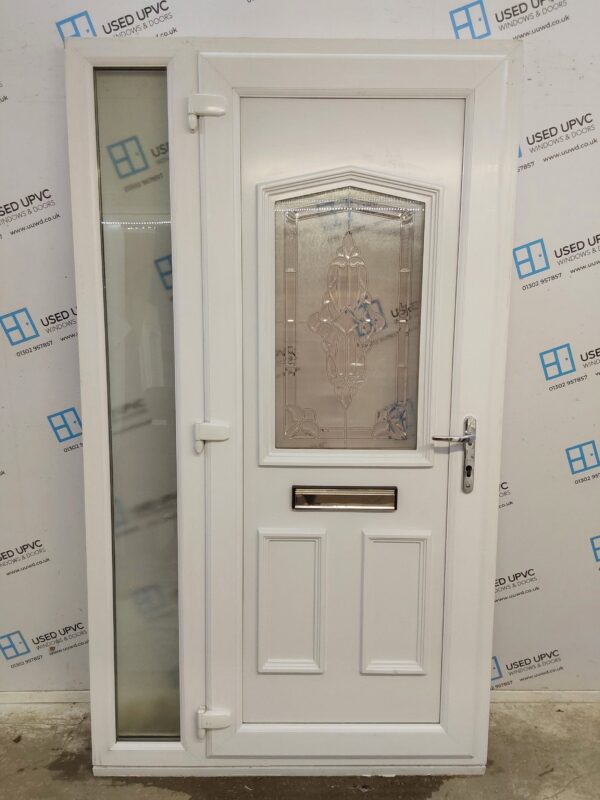 Used White Upvc Front Door And Side Panel 1195mm x 2100mm DS009 - Image 2