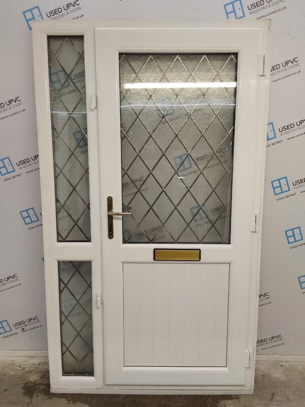 Used Rosewood Upvc Front Door And Side Panel 1220mm x 2100mm (reduce to 1205mm) DS010 - Image 2