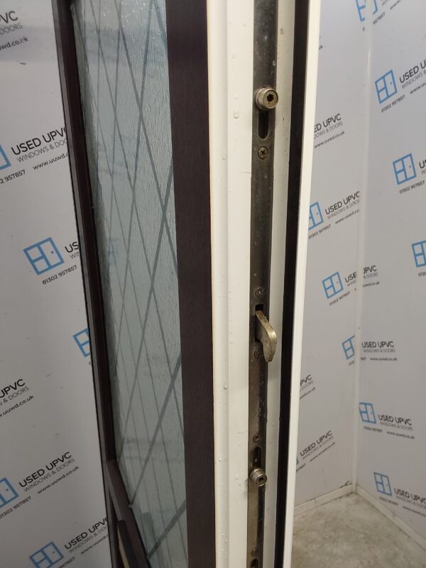 Used Rosewood Upvc Front Door And Side Panel 1220mm x 2100mm (reduce to 1205mm) DS010 - Image 4