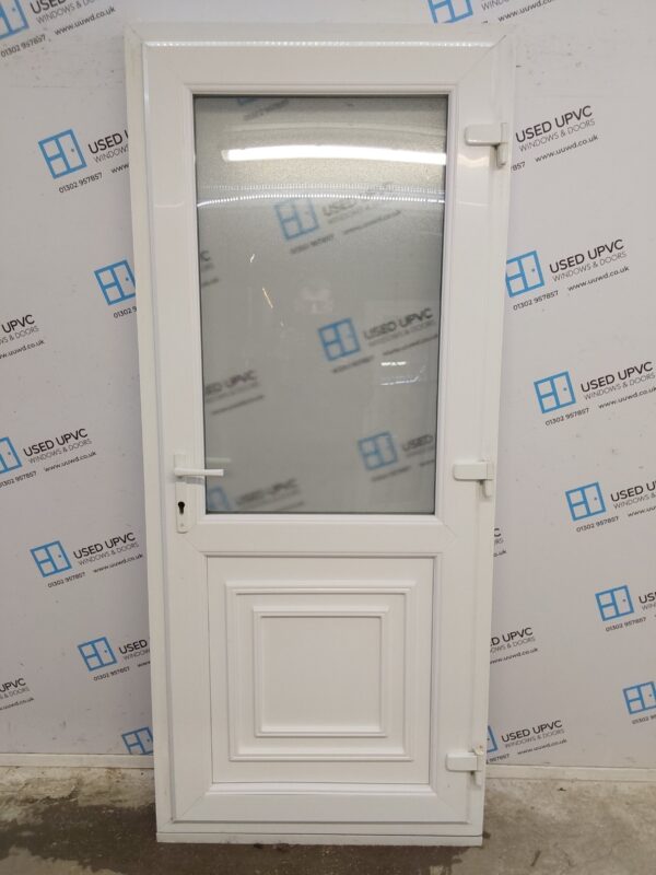 Used White Upvc Back Door 895mm x 2090mm 0453 - Image 2