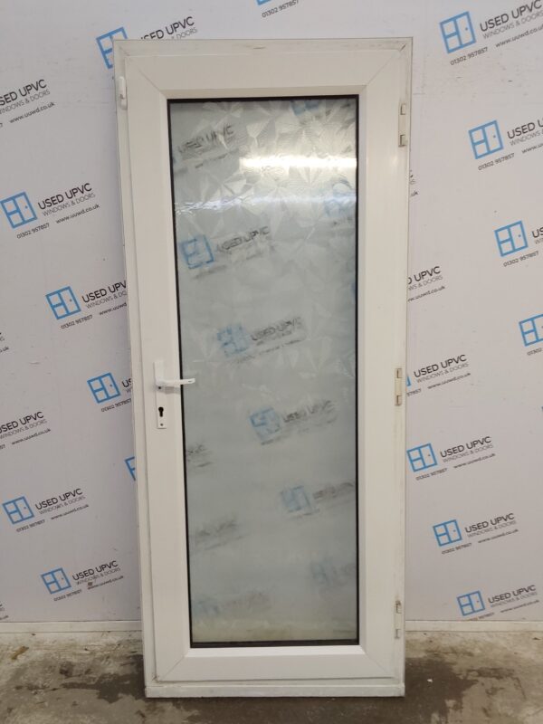 Used White Upvc Full Glass Back Door 900mm x 2135mm 0555 - Image 2