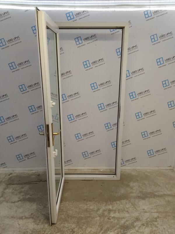 Used White Upvc Full Glass Door (Outwards Opening) 900mm x 2125mm 0533 - Image 2