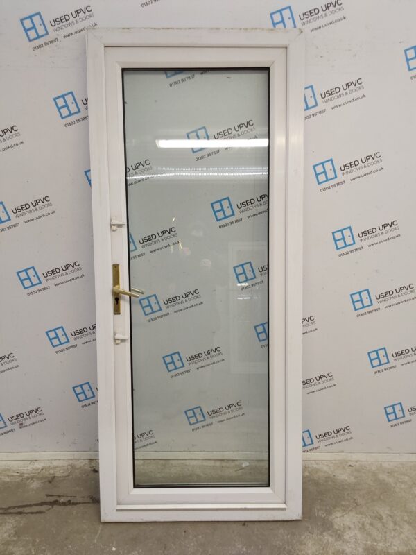 Used White Upvc Full Glass Door (Outwards Opening) 900mm x 2125mm 0533 - Image 4
