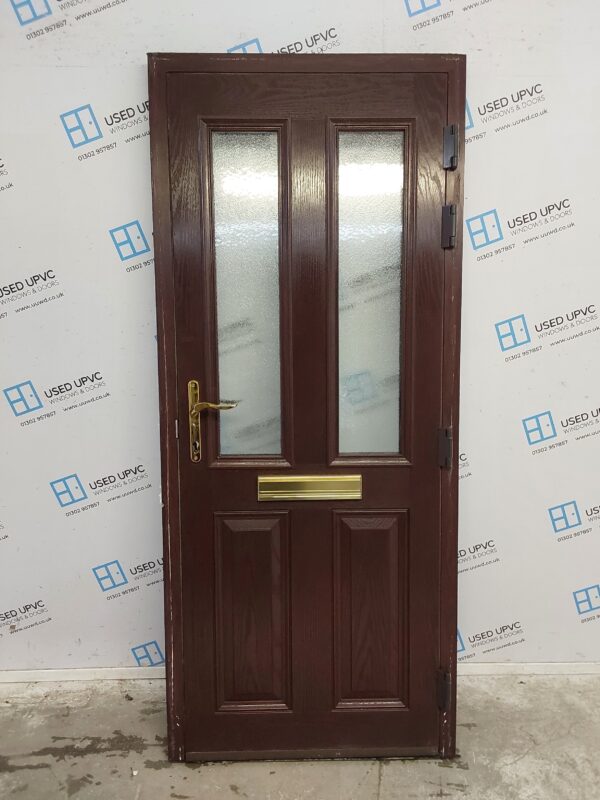 Used Brown Composite Front Door 850mm x 2000mm 0377 - Image 2