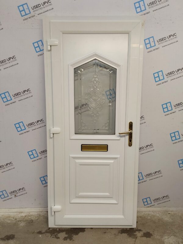 Used White Upvc Front Door 905mm x 2060mm (Reduce To 875mm) 0641 - Image 2