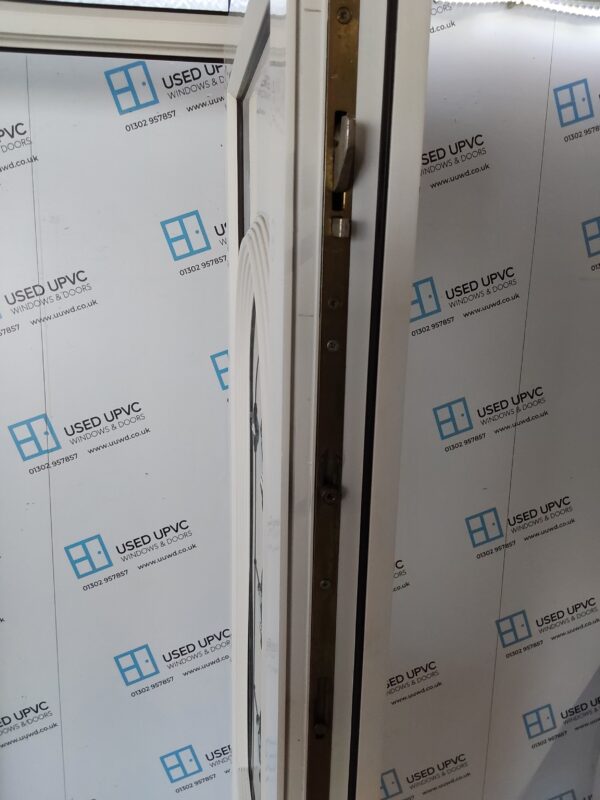 Used White Upvc Front Door And Toplight 870mm x 2430mm 0513 - Image 4