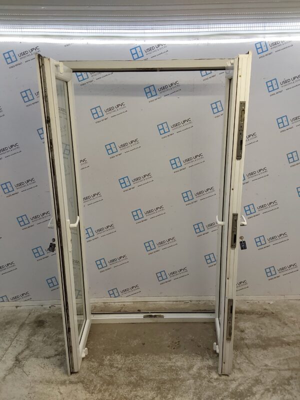 Used White Upvc French Doors 1245mm x 2120mm EA12 - Image 2