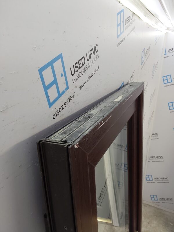 Used Rosewood Upvc Back Door 850mm x 2035mm (Reduce To 835mm) 0641 - Image 10