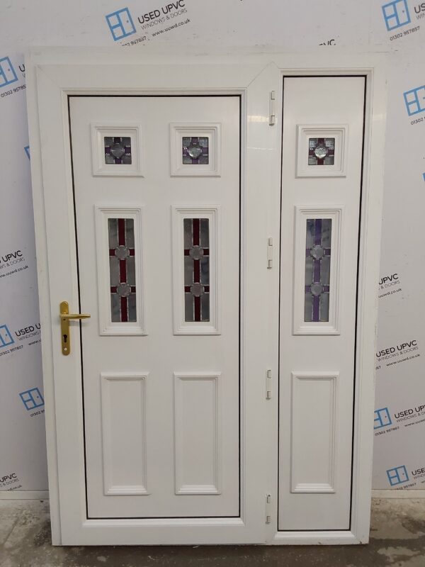 Used White Upvc Back Door And Side Panel 1365mm x 2035mm (reduce to 2010mm) DS003 - Image 2