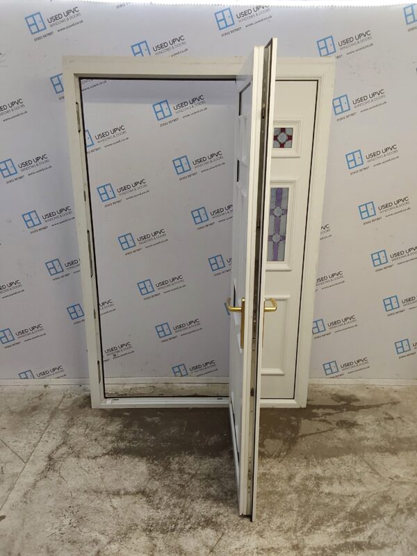 Used White Upvc Back Door And Side Panel 1365mm x 2035mm (reduce to 2010mm) DS003 - Image 3