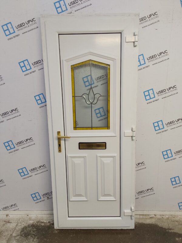 Used White Upvc Front Door 825mm x 2045mm 0453 - Image 2