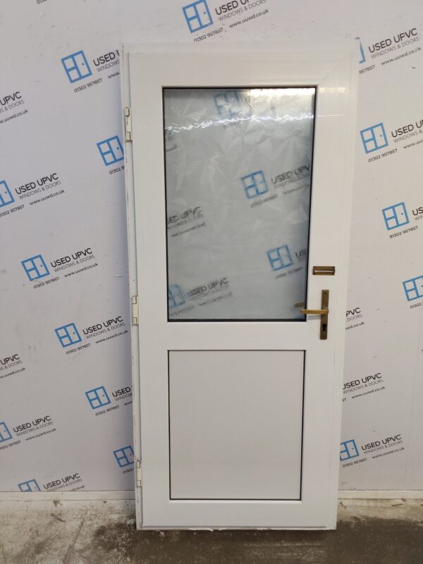 Used White Upvc Back Door 885mm x 2015mm 0430 - Image 2