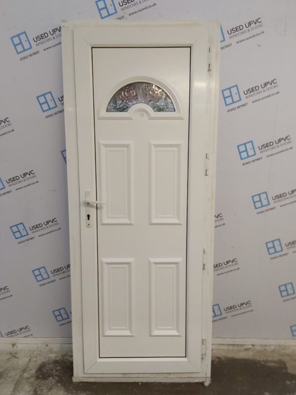 Used White Upvc Back Door 830mm x 2055mm (reduce to 790mm) 0426 - Image 2