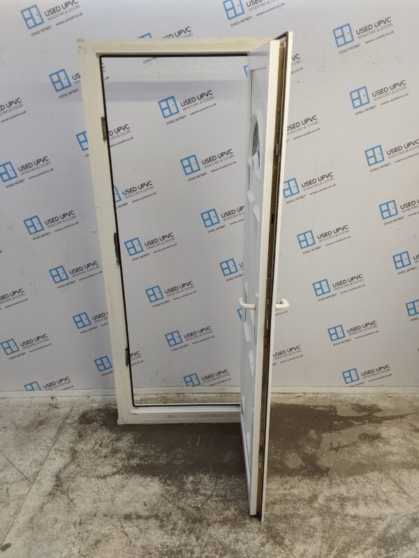 Used White Upvc Back Door 830mm x 2055mm (reduce to 790mm) 0426 - Image 3