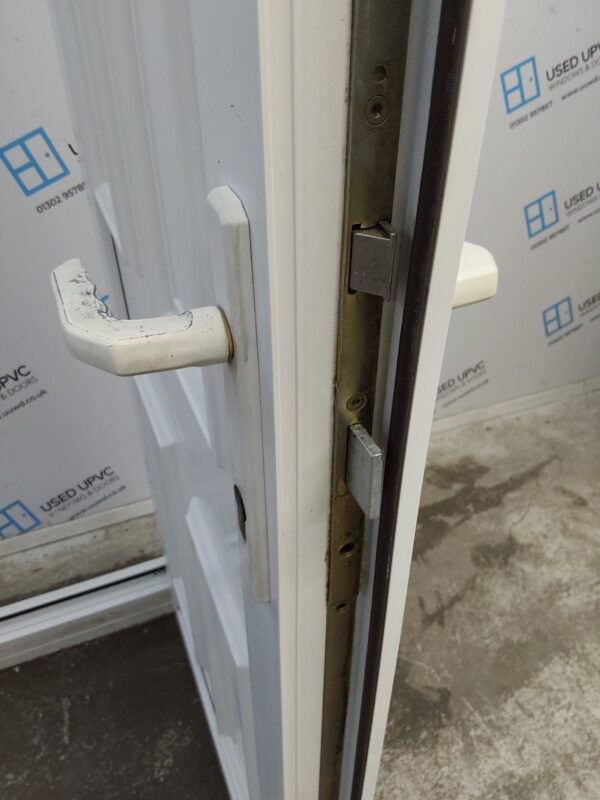 Used White Upvc Back Door 830mm x 2055mm (reduce to 790mm) 0426 - Image 10