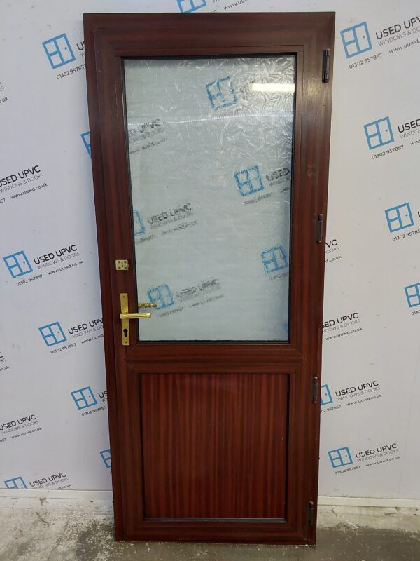 Used Woodgrain Upvc Back Door 850mm x 2055mm 0450 - Image 2