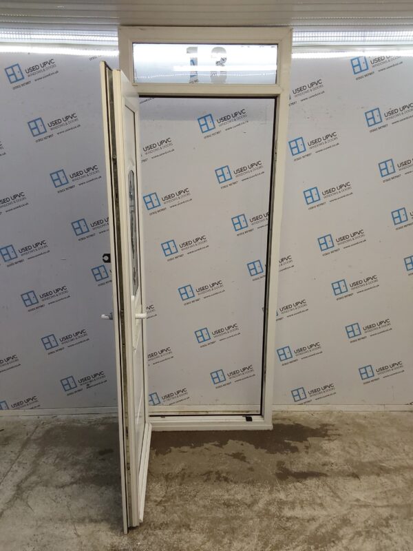Used White Upvc Front Door And Toplight 905mm x 2400mm 0037 - Image 3