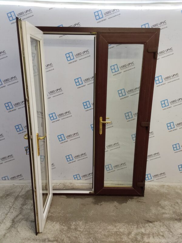 Used Rosewood Upvc French Doors 1320mm x 2070mm EA8 - Image 3
