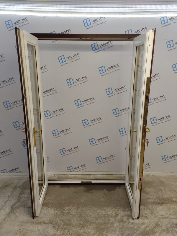 Used Rosewood Upvc French Doors 1320mm x 2070mm EA8 - Image 4