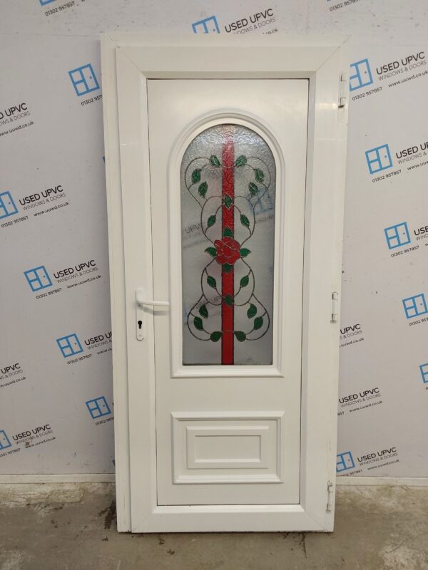 Used White Upvc Back Door 910mm x 1970mm (Reduce To 895mm) 0822 - Image 2