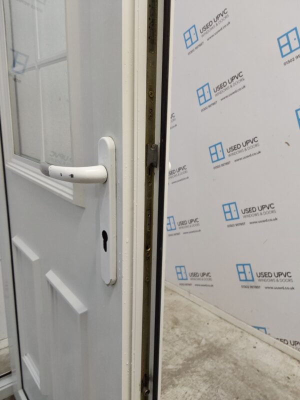Used White Upvc Back Door 930mm x 2035mm (Reduce To 910mm) 0599 - Image 5