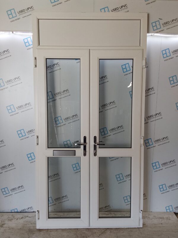 Used White Upvc French Doors And Toplight 1270mm x 2480mm EA2 - Image 2