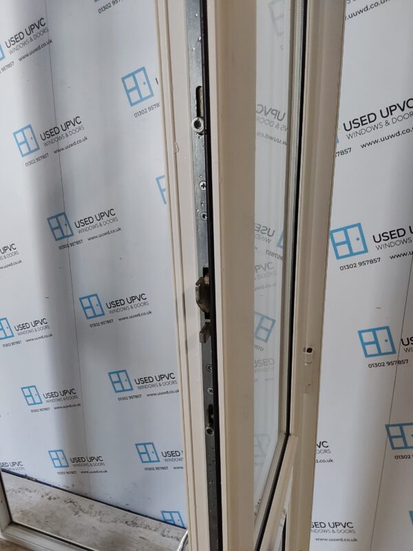 Used White Upvc French Doors And Toplight 1270mm x 2480mm EA2 - Image 4