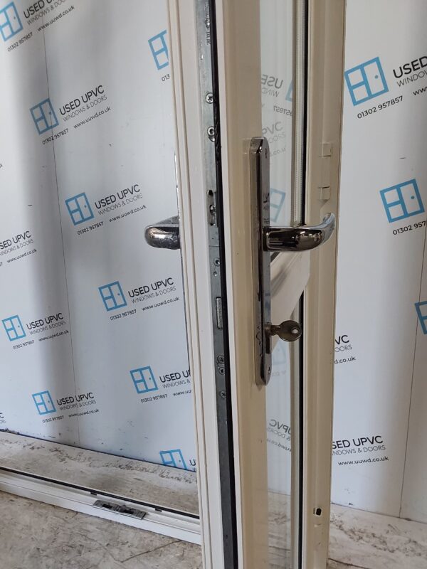 Used White Upvc French Doors And Toplight 1270mm x 2480mm EA2 - Image 5