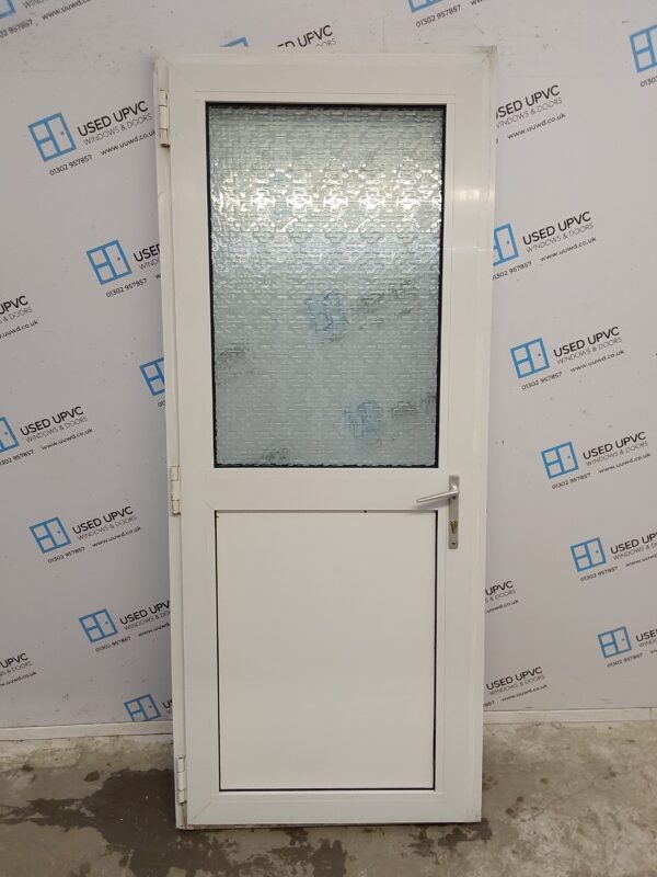 Used White Upvc Back Door 840mm x 2025mm 0552 - Image 2