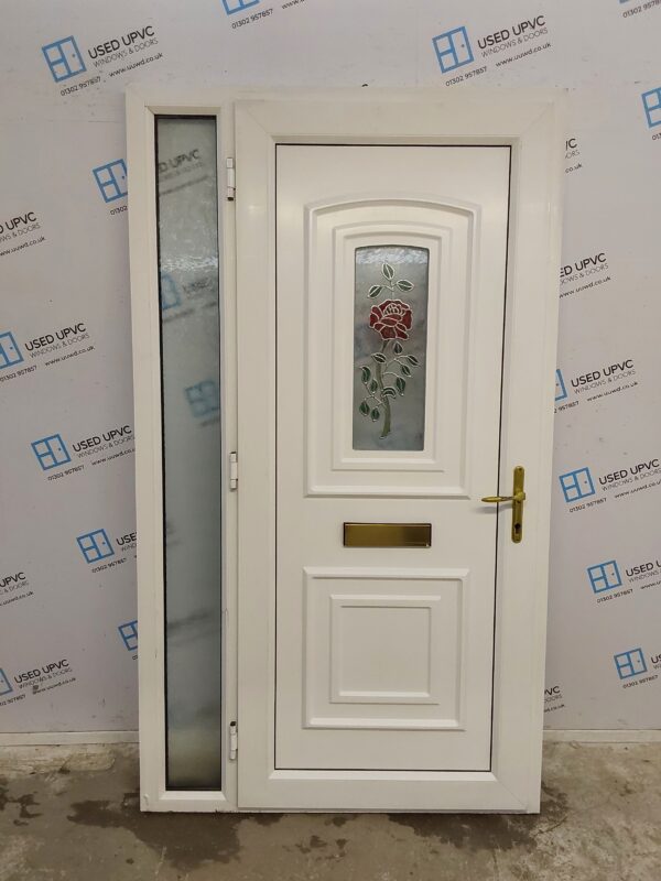 Used White Upvc Front Door And Side Panel 1180mm x 2055mm DS015 - Image 2