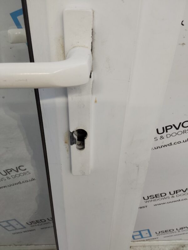 Used White Upvc Full Glass Door (Outwards Opening) 900mm x 2105mm 0823 - Image 9