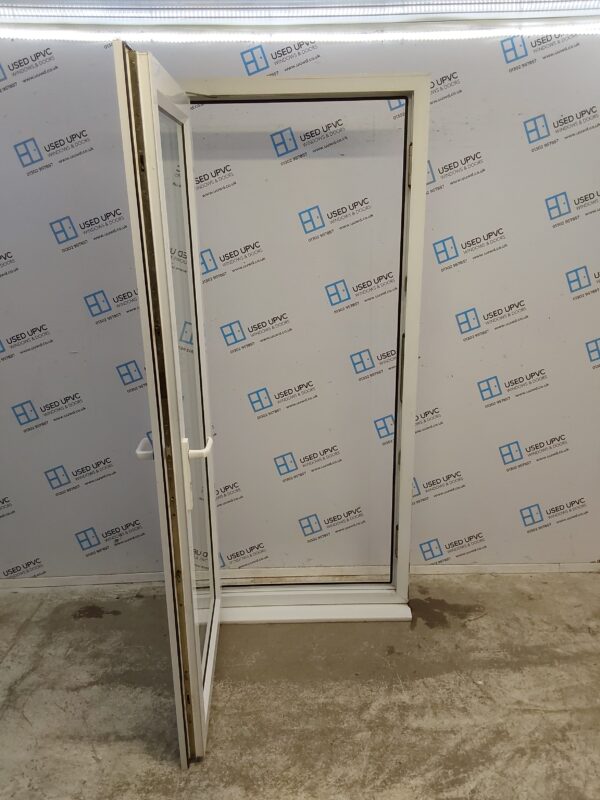 Used White Upvc Full Glass Door (Outwards Opening) 900mm x 2105mm 0823 - Image 2