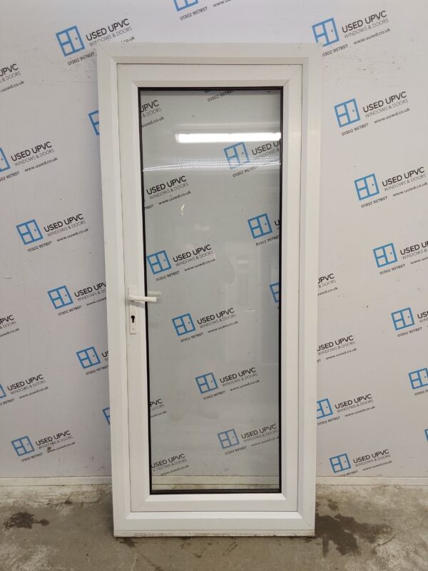 Used White Upvc Full Glass Door (Outwards Opening) 900mm x 2105mm 0823 - Image 6
