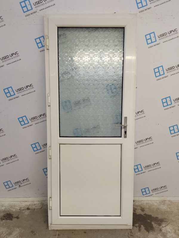 Used White Upvc Back Door 840mm x 2070mm 0803 - Image 2