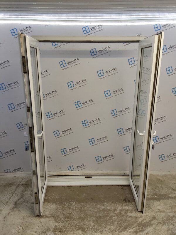 Used White Upvc French Doors 1415mm x 2100mm EA5 - Image 2