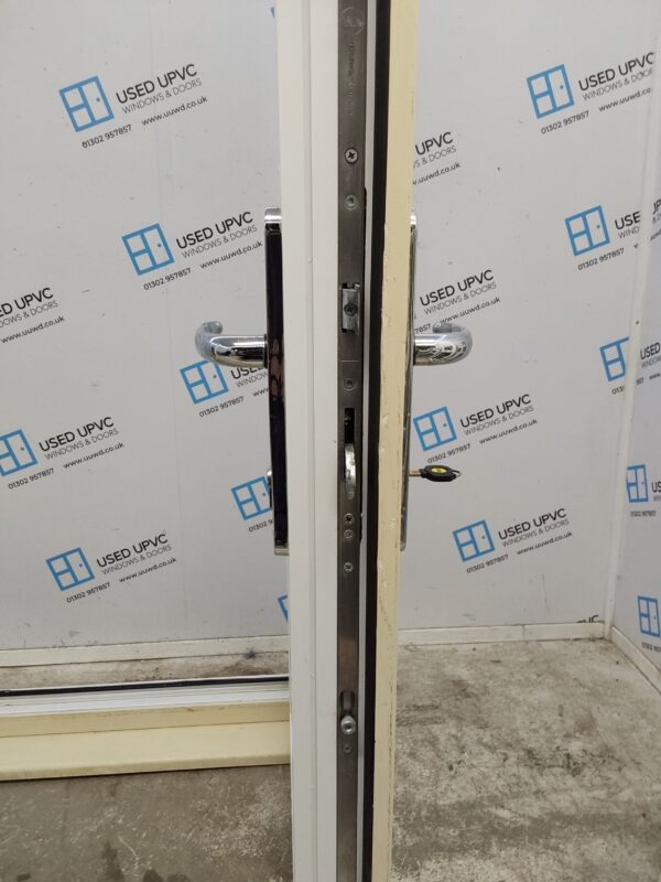Used Cream Upvc Triple Glazed French Doors 1800mm x 2090mm EA8 - Image 4