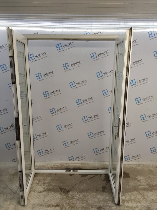 Used White Upvc French Doors 1415mm x 2225mm EA3 - Image 4