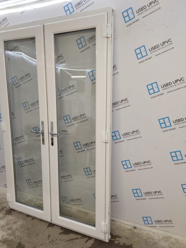 Used White Upvc French Doors 1415mm x 2225mm EA3 - Image 7