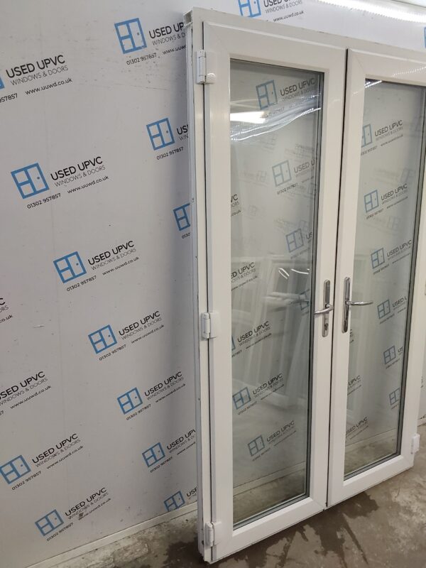 Used White Upvc French Doors 1415mm x 2225mm EA3 - Image 8