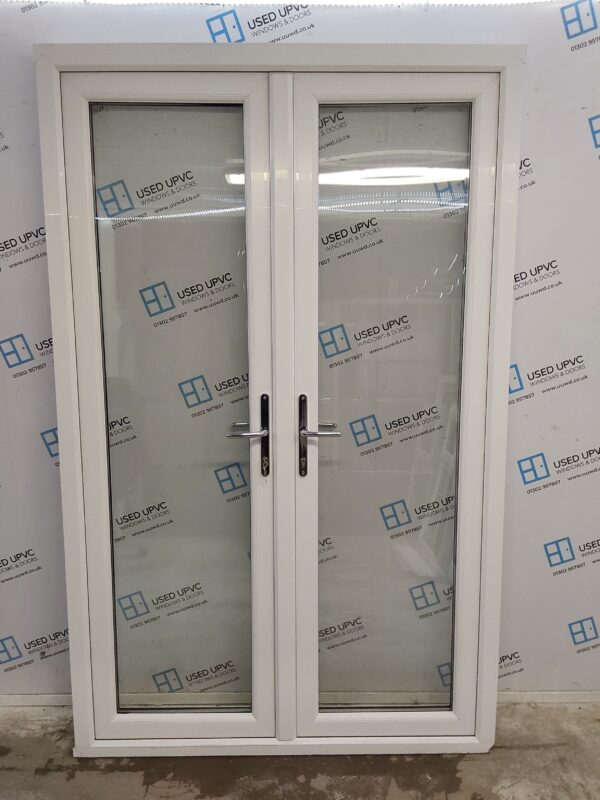 Used White Upvc French Doors 1415mm x 2225mm EA3 - Image 2
