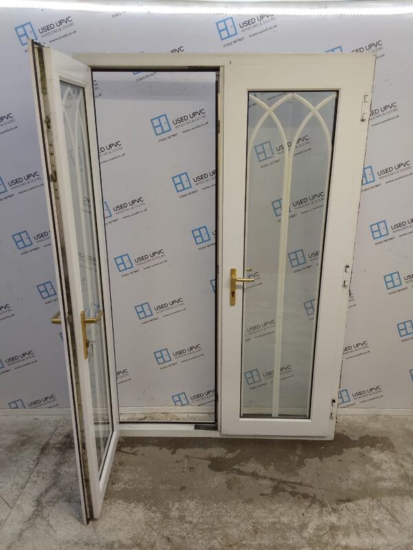 Used White Upvc French Doors 1360mm x 2090mm EA6 - Image 3