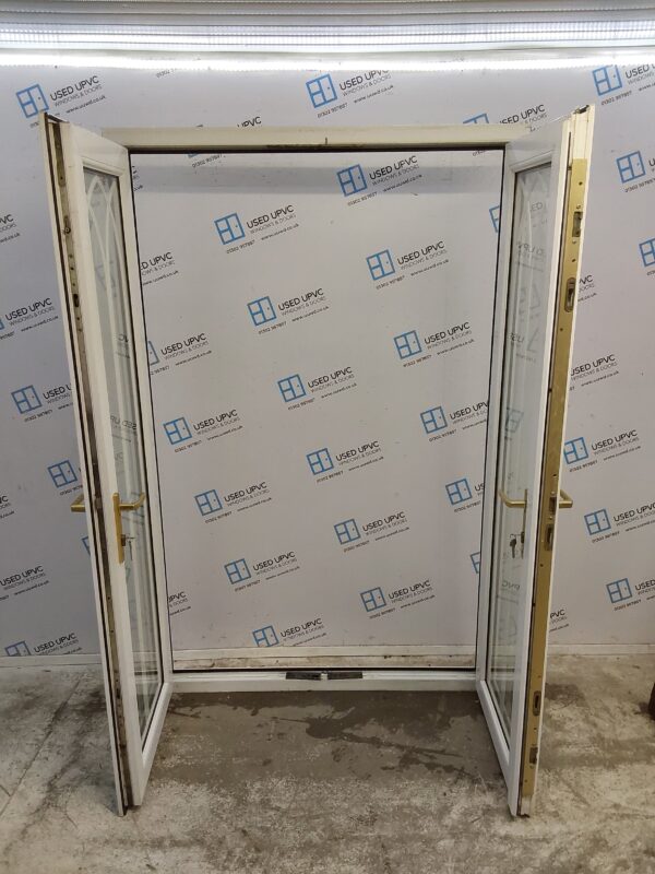 Used White Upvc French Doors 1360mm x 2090mm EA6 - Image 4